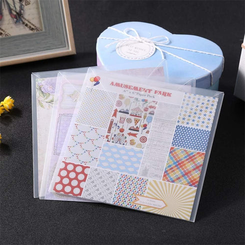 10PCS Large Stamp & Dies Storage Pockets Transparent Plastic Seal Bags Storage Case for Cutting Dies Stencil Background Card Paper Album Stamp Cra...