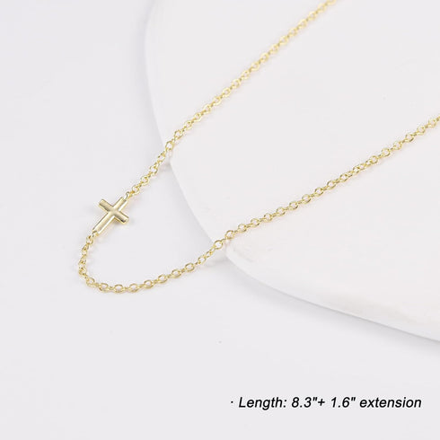 MOLEVY Ankle Bracelets for Women 14K Gold Plated Anklets Tiny Cross Anklet for Women Waterproof Ankle Bracelet Dainty Bridesmaid Summer Jewelry Gi...