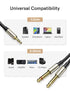 3.5mm 1/8" TRS to Dual 6.35mm 1/4" TS Mono Audio Y Splitter Cable, VIOY Stereo Aux Cord for iPhone, iPod, Computer Sound Cards, CD Players, Home S...