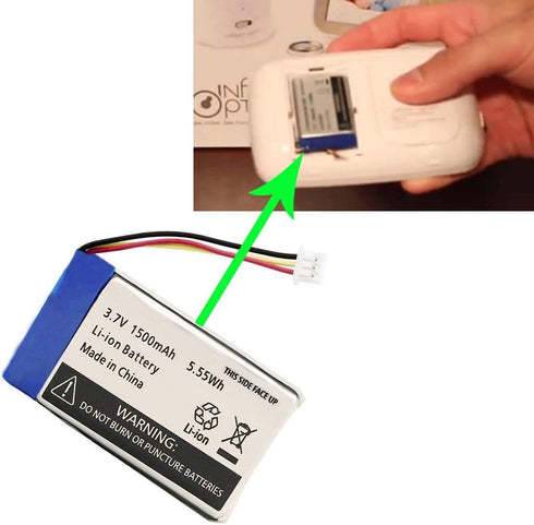 AOLIKES 1500mAh 3.7v Batteries Pack Replacement for Infant Optics DXR-8 Video Baby Monitor (2 Pack)...