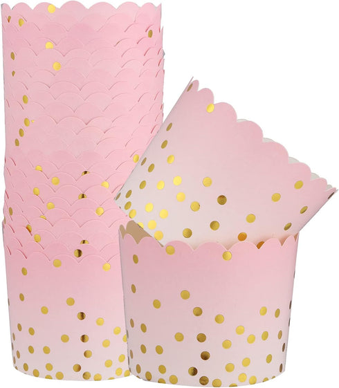 50 Pcs Colorful Greaseproof Paper Baking Cups Large 5 Oz Cupcake Paper Liners Disposable Muffin Cases Cupcake Holders Containers for Wedding Party...