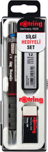 rOtring Tikky Mechanical Pencil Set, HB 0.7 mm, Burgundy, Includes 12 Leads and Eraser...