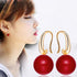 Charming Earrings Drop Simulated Pearl Hook Earrings 12MM Red | Pearl Earrings for Women | Pearl Jewelry | Women's Earrings | Earrings for Women T...
