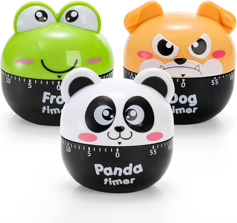 DEAYOU 3 Pack Mechanical Kitchen Timer, 60 Minute Egg Timer for Cooking, Small Cute Countdown Timer, Wind Up Manual Dial Rotating Timer Reminder f...