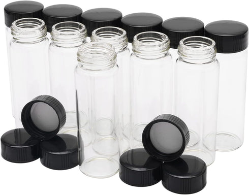 12 Pack Glass Vials 30ml Vials with Screw Caps Borosilicate Glass Bottle Lab Vial...