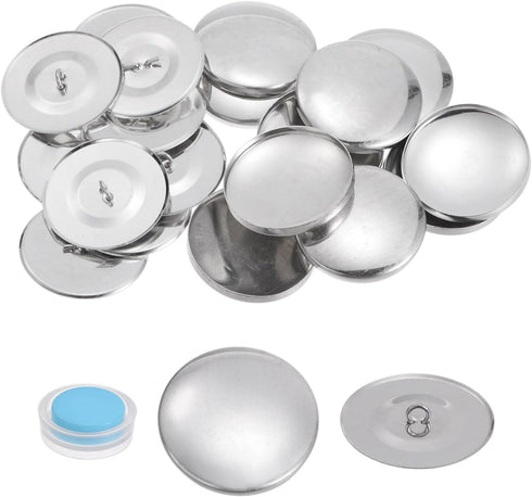 HARFINGTON 10 Sets Self Cover Button Kit 60L 1.5" 38mm with Wire Backs Aluminum Buttons to Cover Fabric Button Maker Covered Buttons Kit with Tool...