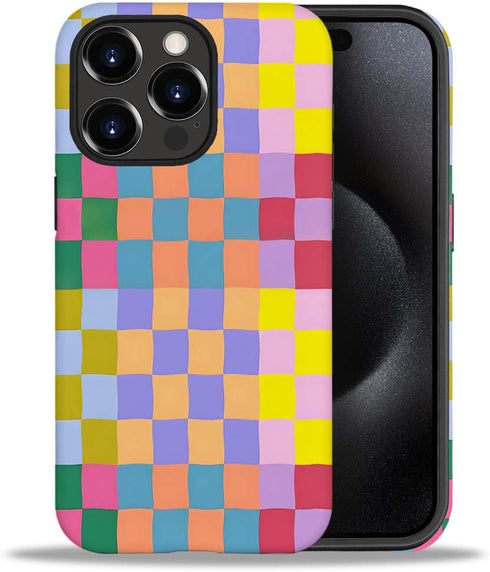 SEized Case Compatible with for iPhone 13 Pro,Happy Colorful Checkerboard Phone Case for Girl Women Boy Men,Durable Protection Case for iPhone 13 ...