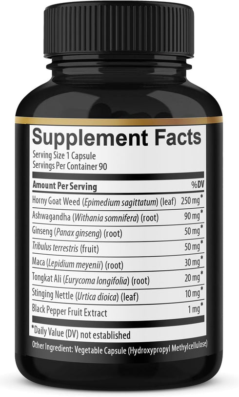 BMVINVOL Horny Goat Weed Capsules - 7000mg Herbal Equivalent - Maca, Ginseng, Tribulus Terrestris, Ashwagandha - Performance and Energy Support - ...