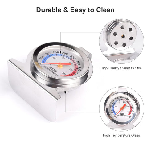 Stainless Steel Oven Thermometer for Electric/Gas Oven, Kitchen Cooking Grill Smoker Thermometer(50-300°C/100-600°F) (1)...