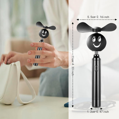 Personal Fan, Mini Handheld Fan,Battery Powered Smile Portable Travel Hand Fan Small Quiet Pocket Fans For Women Men Indoor/Outdoor Camping Shoppi...