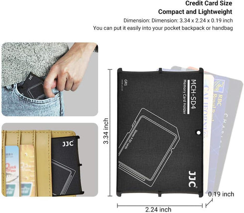 4 Slots SD Card Holder Case, SD Card Case Organizer Slim Ultra-Thin, Credit Card Size Lightweight Portable SD SDHC SDXC Memory Card Carrying Case...