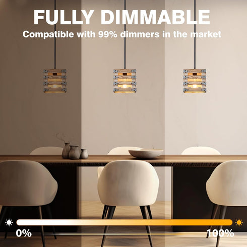 Dimmable Edison Light Bulbs 60 Watt Equivalent, 6W 800LM E26 Vintage LED Light Bulb, 2700K Soft Warm White, ST58 Antique LED Filament Bulbs for Be...