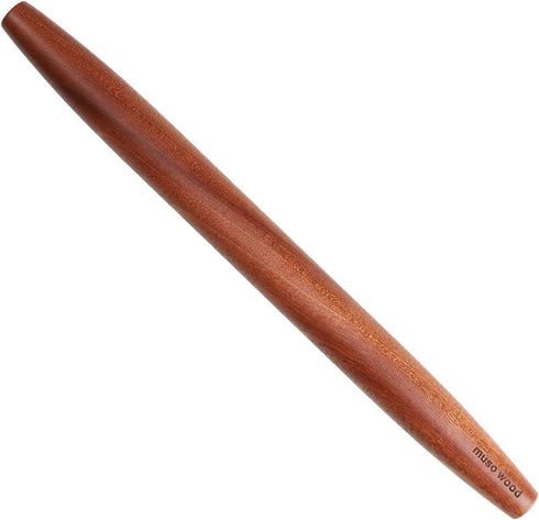 Muso Wood Sapele Wooden French Rolling Pin for Baking, Tapered Roller for Fondant, Pie Crust, Cookie, Pastry (French 15-3/4inch)...