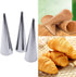 FOYARA Large Size Cream Horn Molds, Lady Lock Forms Set of 6 Stainless Steel Cannoli Tubes & 1Pc Plastic Croissant Cutter Bread Line Mould...