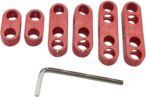 6 PCS/SET 7mm 8mm Spark Plug Wire Separators Dividers Looms Red Colour Fits for Mopar Ford Chevy Mustang...