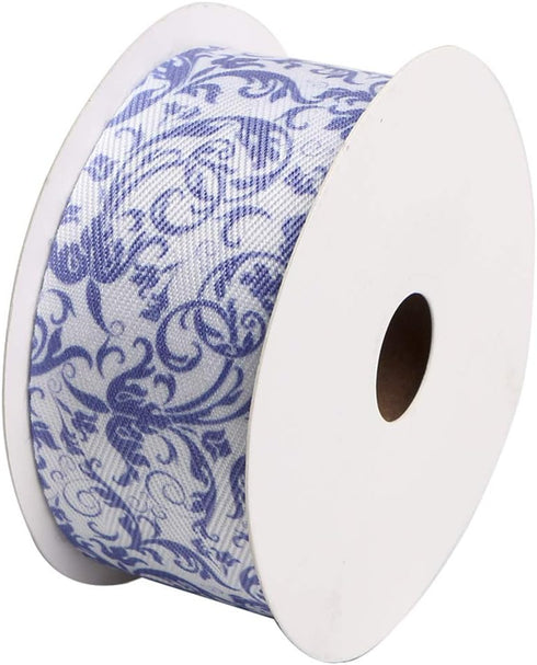 Cotton Ribbon 1-1/2 inch (38 mm) x 10 Yards. Decorative for DIY Crafts and Gift Wrapping - Special Flower Pattern(Flower 01)...