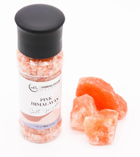 Himalayan Secrets Natural Pink Cooking Salt in Refillable Grinder - 8 oz Healthy Unrefined Coarse Salt Packed with Minerals - Kosher Certified...