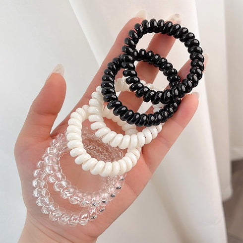 Spiral Hair Ties 20 Pieces No Crease Coil Hair Ties Traceless Phone Cord Hair Ties Waterproof Elastics Hair Bands No Damage Hair Scrunchies Ponyta...
