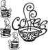 gifthub 4 Pieces of Coffee Logo Metal Wall Decoration, Metal Wall Decoration Art Coffee Shop Kitchen Black Coffee Cup Decoration Letter Iron Handi...