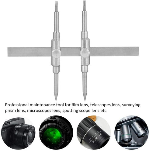 Lens Spanner Wrench, Stainless Steel Dual Tip Camera Lens Repair Spanner Maintenance Wrench Open Tool Set Disassemble 10-130mm Lens...