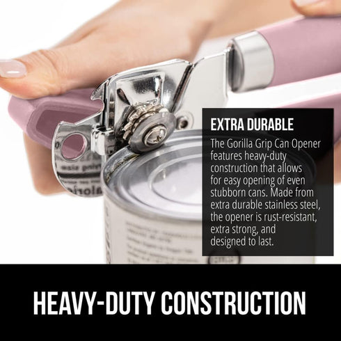 The Original Gorilla Grip Heavy Duty Stainless Steel Smooth Edge Manual Hand Held Can Opener With Soft Touch Handle, Rust Proof Oversized Handheld...