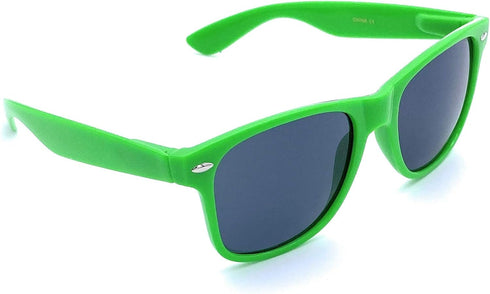 Retro Style Sunglasses - Bright Neon or Solid Colors with Classic 80's Style Design (Neon Green)...