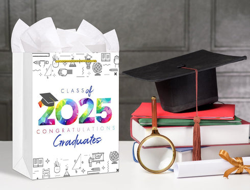 FaCraft Graduation Gift Bags 2025-13" Large Class of 2025 Grad Gift Bag with Tissue Paper for Him Her High School College Senior Junior 8th Grade ...