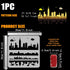 FINGERINSPIRE City Landscape Stencil for Painting 11.8x11.8 inch Large Clouds Birds Drawing Template Plastic PET City Reflection Stencil Buildings...