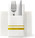 Disposable Dinner Napkins Cloth Like with Built-in Flatware Pocket,Wedding Party Linen Feel White and Golden Napkin, Prefolded for Silverware, 50 ...