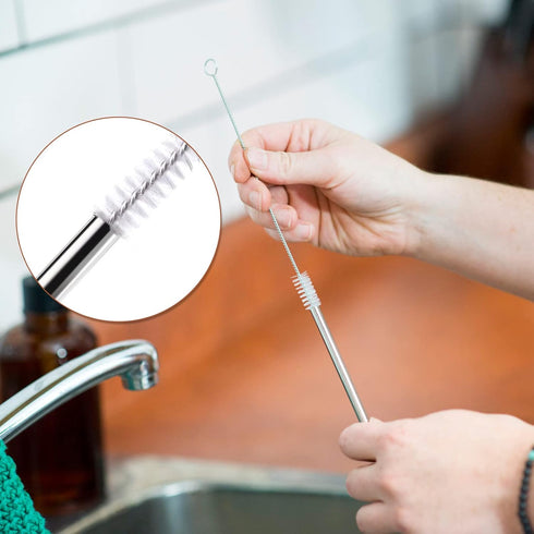 4 Extra Long Stainless Steel Straws for 30 OZ Tumbler + 2 Cleaning Brushes...