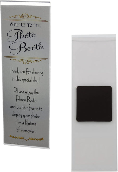 Photo Booth Nook | 2x6 Magnetic Photo Booth Picture Frame (25 Count) | Crystal Clear Acrylic, Strong Magnet with Silver Inserts...