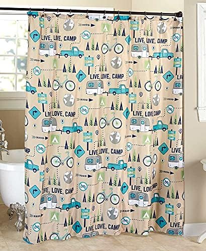 The Lakeside Collection Live Love Camp Shower Curtain - Shower Curtain...