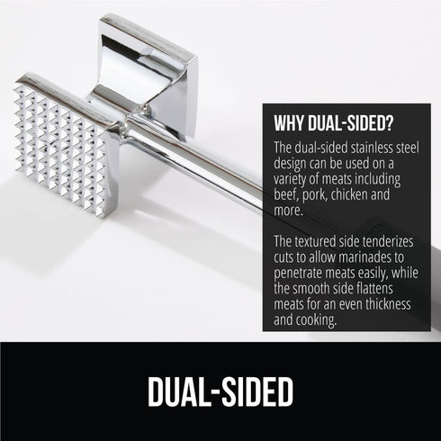 Gorilla Grip Heavy Duty Meat Tenderizer, Dual-Sided Steak Pounder, Tenderize and Flatten Beef and Poultry, Kitchen Mallet Maximizes Food Flavor, B...