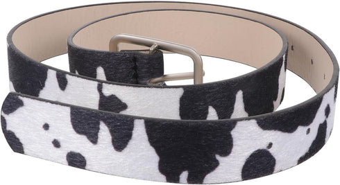 KESYOO Cow Print Leather Dress Belt, Adjustable Waist Belt for Women, PU Material, One Size Fits Most, Body Shaper, Chinese New Year Party Favor...