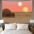 F-FUN SOUL Twin Suns Planet Wars Tapestry, 80x60inchs Soft Flannel, Desert Globe Tatooine Wall Hanging Tapestries for Living Room Bedroom Home Dec...