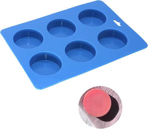 X-Haibei Round Guest Basic Soap Lotion Bar Silicone Mold Dia. 2 inch,Height 0.7 inch per Cavity 2oz per Cell...