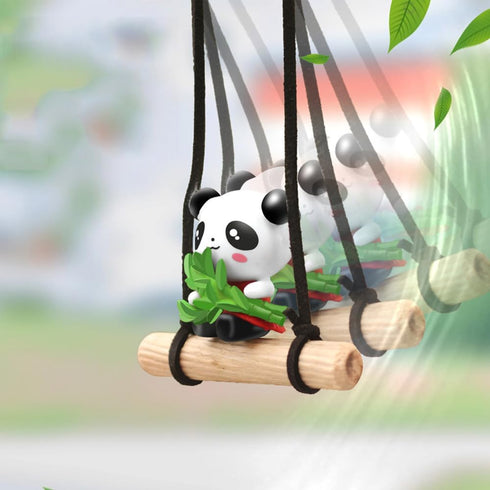 ZOSTLAND Cute Swing Ornament Car Auto Rear View Mirror Hanging Decoration Suspension Pendant Accessories Applicable to Car Truck Suv (Panda)...