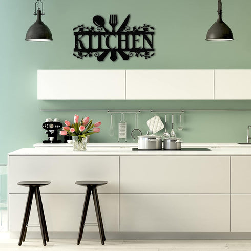Hotop Black Kitchen Metal Sign, Farmhouse Kitchen Pictures Wall Decor Rustic Country Wall Art for Mardi Gras Easter Home Dining Room Accessories, ...