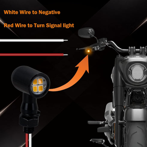 QUASCO Led Turn Signal Lights Universal Mini Size Blinkers Front Motorcycle Indicator Compatible with Harley Honda Kawasaki Suzuki Triumph Yamaha...