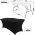 Peomeise 6FT Spandex Table Cover Rectangular Stretch Spandex Tablecloth (Black,6FT)...