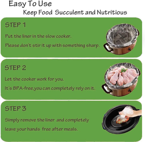 30×Slow Cooker Liners and Cooking Bags, Extra Large Cooking Liner Disposable Pot Bags, Fit 6QT to 10QT for Slow Cooker, Oval & Round Pot 14"x 22" ...