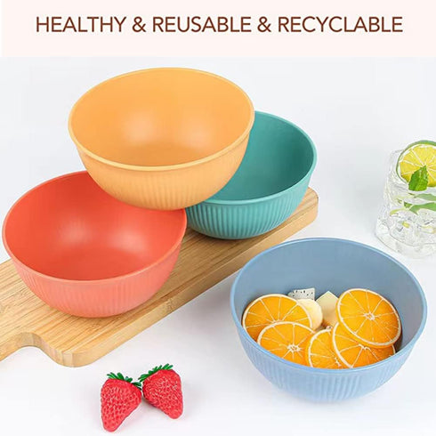 Cereal Bowls Unbreakable 24 OZ, Plastic Bowls Reusable Light Weight Bowl, Microwave and Dishwasher Safe BPA Free Cereal Bowls heat Straw Bowl for ...