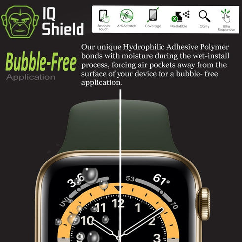 IQShield Screen Protector Compatible with Apple Watch Series 6 (44mm)(6-Pack) Anti-Bubble Clear TPU Film...