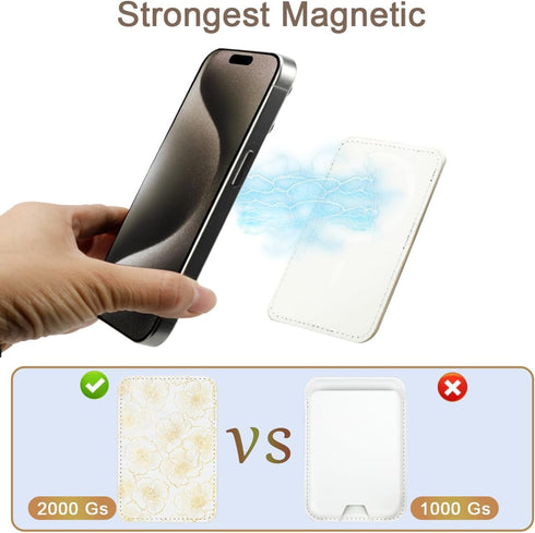uCOLOR Magnetic Wallet Card Holder-Compatible with MagSafe for iPhone 15/14/13/12 Pro Max Series, Magnetic Phone Wallet for Back of Phone with 3 C...