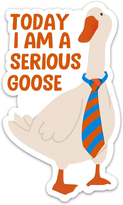 (3PCs) Today I am a Serious Goose Sticker, Funny Goose Adult Humor Decals Waterproof Vinyl Stickers for Laptop Water Bottle Tumbler Phone Case, Fu...
