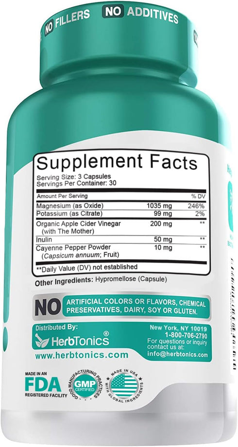 Herbtonics Oxygen Based Colon Cleanse and Detox Digestive System Formula | with Apple Cider Vinegar | Colon Cleanser Pills for Adults | 90 Gluten ...