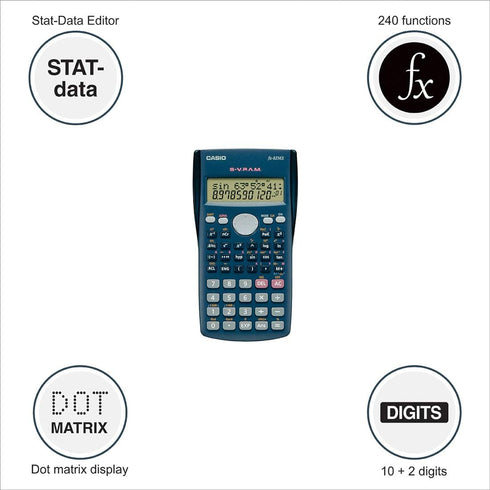 Casio FX-82MS 2-Line Display Scientific Calculator...