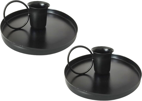 2 Pcs 4 Inch Black Iron Candle Holder for Taper Candles, Dinning,Wedding and Party Decoration (2, Black)...