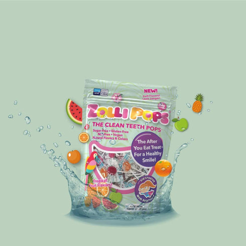 Zollipops The Clean Teeth Pops - Anti-Cavity Lollipops with Delicious Tropical Flavors, 3.1 Ounce for a Dental-Friendly and Tasty Experience...