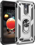 Cellular Phone Case for LG Aristo 2, 3 - Military Grade Shockproof Protective Case with 360 Metal Rotating Ring Kickstand Holder Armor (Sliver)...